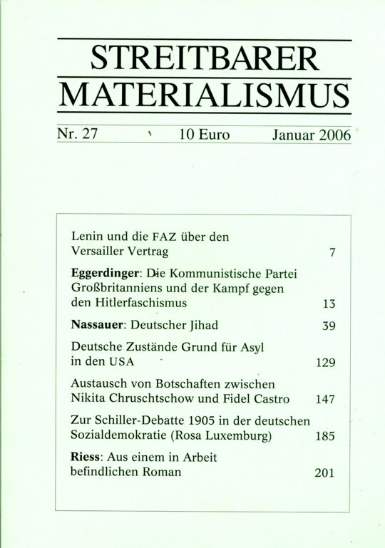 Streitbarer Materialismus Nr. 27