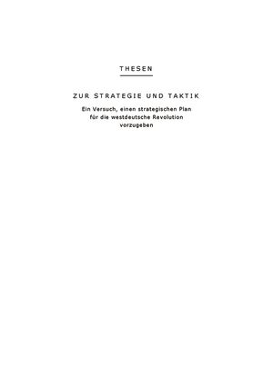 Thesen zu Strategie und Taktik