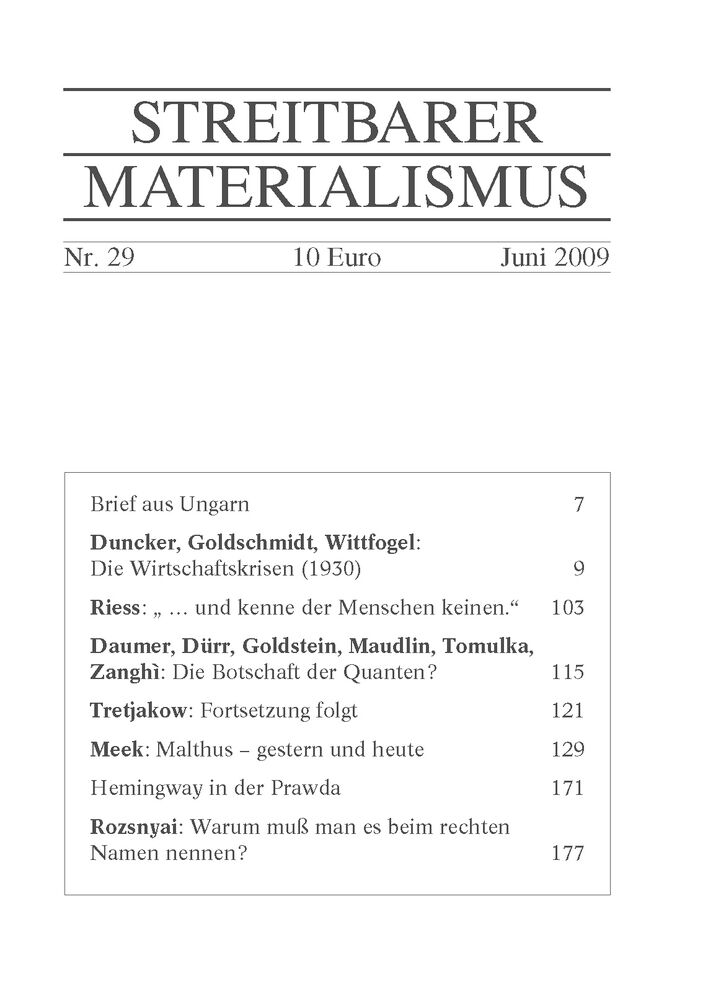 Streitbarer Materialismus Nr. 29