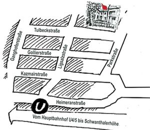 Anfahrtsbeschreibung Lageplan Tulbeckstraße 4F