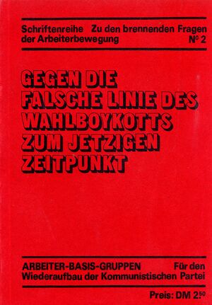 Gegen die falsche Linie des Wahlboykotts zum jetzigen Zeitpunkt