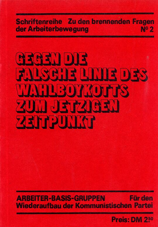Gegen die falsche Linie des Wahlboykotts zum jetzigen Zeitpunkt