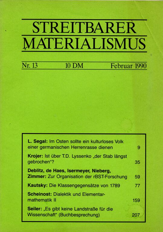 Streitbarer Materialismus Nr. 13