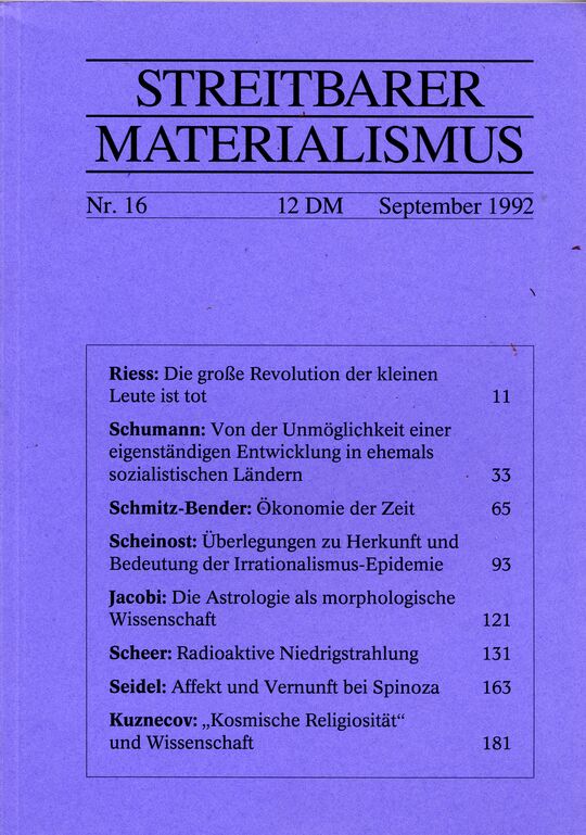 Streitbarer Materialismus Nr. 16