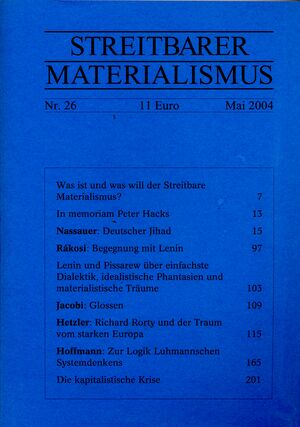 Streitbarer Materialismus Nr. 26