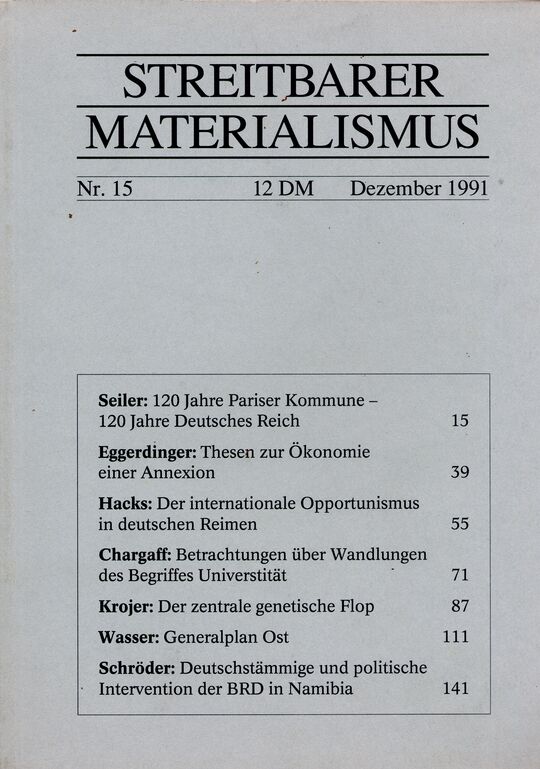 Streitbarer Materialismus Nr. 15