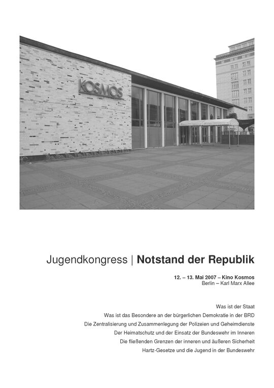 Jugendkongress - Notstand der Republik