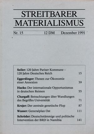 Streitbarer Materialismus Nr. 15