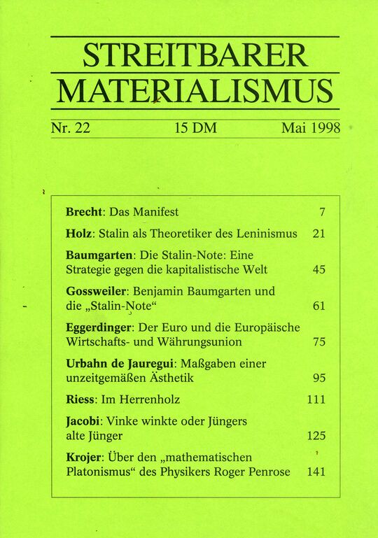 Streitbarer Materialismus Nr. 22