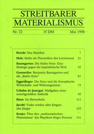 Streitbarer Materialismus Nr. 22