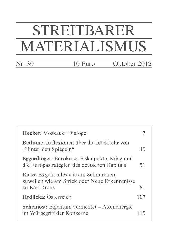 Streitbarer Materialismus Nr. 30