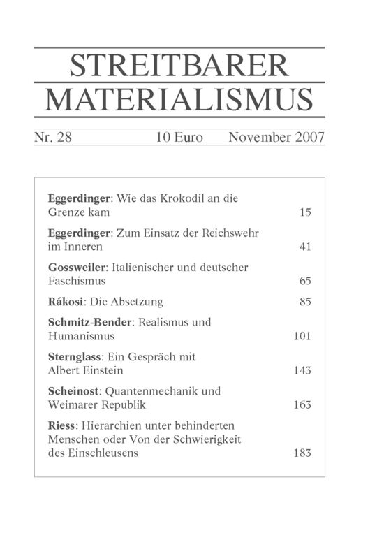 Streitbarer Materialismus Nr. 28