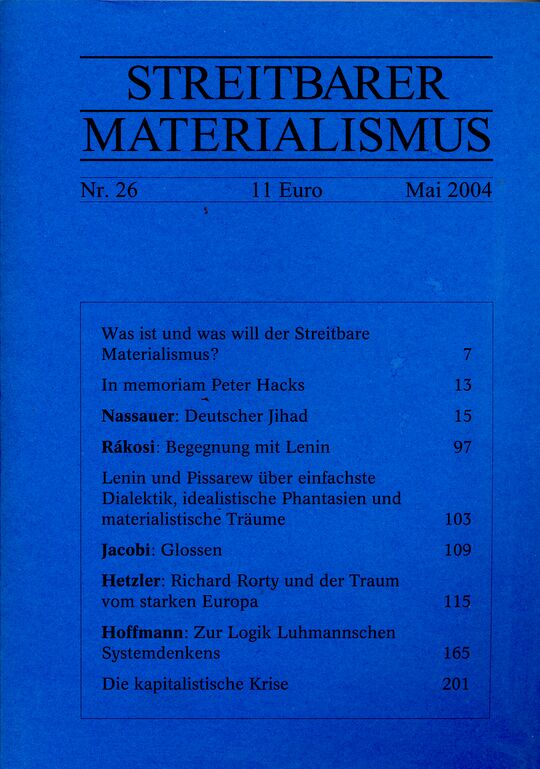 Streitbarer Materialismus Nr. 26