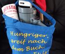 Stofftasche „Hungriger, greif nach dem Buch, es ist eine Waffe“